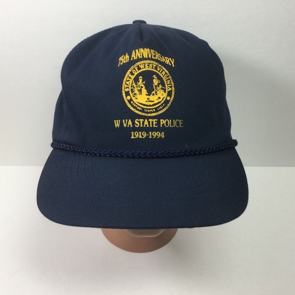Vintage‎ 75th Anniversary West Virginia State Police Hat Blue Trucker Cap